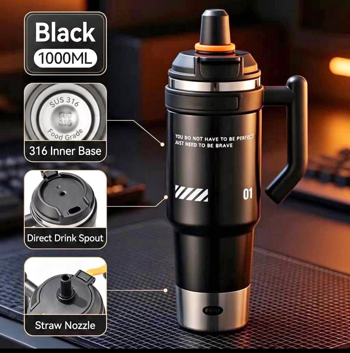 Gourde Thermos Inox 1000ml avec Paille