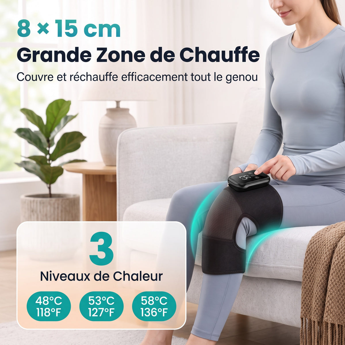 Genouillère Chauffante/Massante Sans Fil